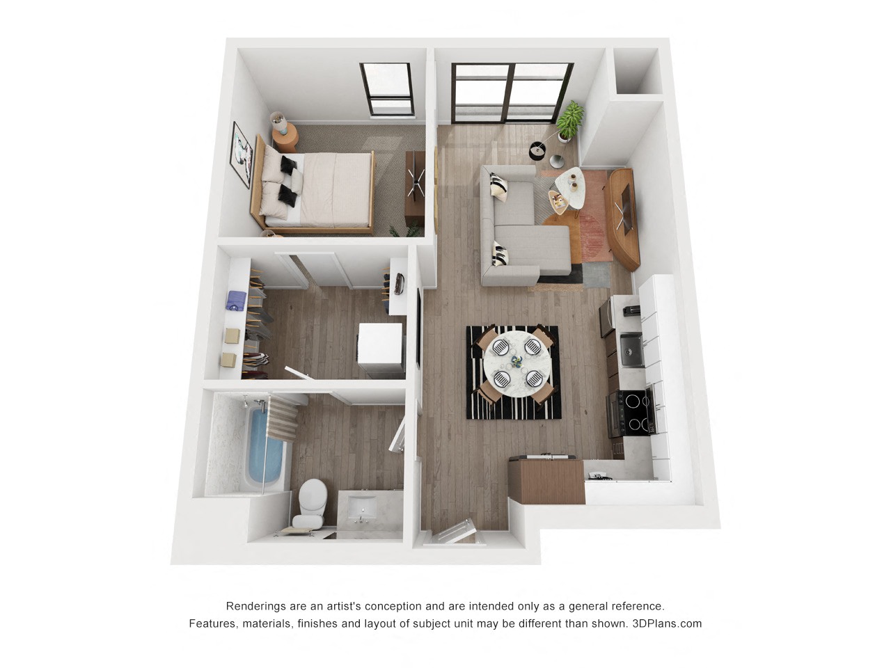 One bedroom floor plan  The Mansion_B12